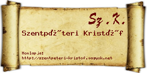 Szentpéteri Kristóf névjegykártya
